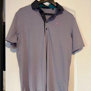 Greyson Black and White Striped Polo Shirt